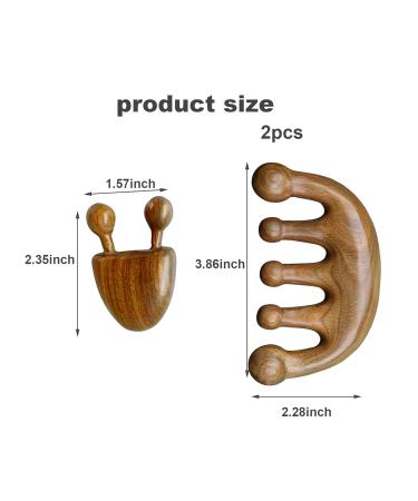 Natural Lymphatic Drainage Massage Comb - 2PC Round Tooth No-Static Head & Handheld Scalp Massager for Ultimate Relaxation - Buy Online on GoSupps.com