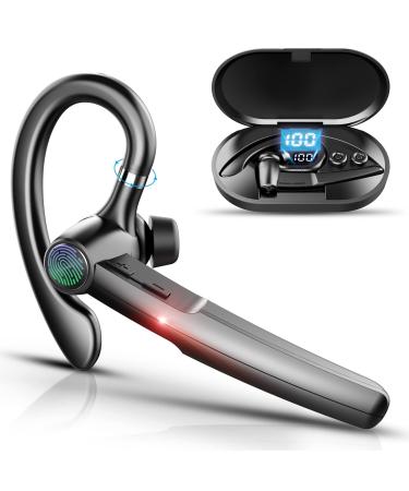 Bluetooth Headset with Microphone,48Hrs V5.3 Handsfree Wireless Headset Bluetooth Earpiece for Cell Phone/Business/Office/Driving/Trucker Driver,Bluetooth Headphones Earbuds for iPhone Android Samsung Black