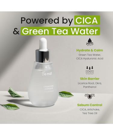 Green Cica Ampoule with 72% Green Tea Cica & 8-Layer Hyaluronic Acid | Soothing & Sebum Control Pore Serum for Blackheads and Enlarged Pores | For Oily & Combination Skin (1.7 fl oz) - Buy Online on GoSupps.com