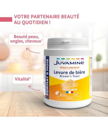 JUVAMINE - Brewer's yeast - Skin beauty hair and nails - Vitality - Vitamins B1 B2 B3 B5 B6 B8 B9 and B12 + Zinc - 5 month program - Made in France - Buy Online on GoSupps.com