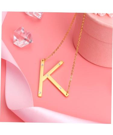 Big Letter Rhinestone Stuffers Steel Stocking Neck G Letters Stainless Chain Name Ladies Script Size 1 Golden - Buy Online on GoSupps.com