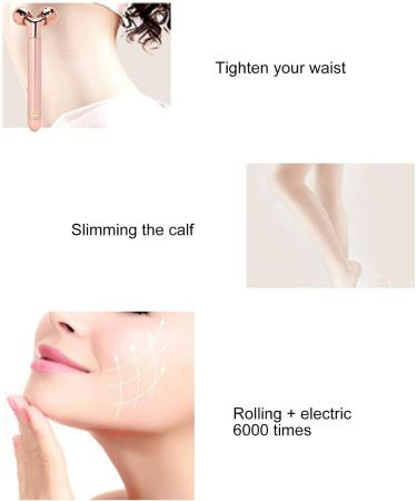 3D Roller Face Massager V Shaped Facial Rollers Face Slimming Tightening Tool Lifting Face Lines Remove Puffiness (Rose Gold) - Buy Online on GoSupps.com