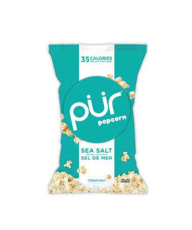 PUR Popcorn | 100% Whole Grain Snack | Nut & Peanut Free, Vegan, Non-GMO & Gluten Free | Sea Salt Flavored Popcorn (Pack of 1) Sea-Salt Pack of 1
