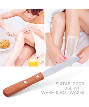 JimKing Stainless Steel Waxing Spatula for Body Hair Removal - Wooden Handle Craft Stick (1 pcs) - Buy Online on GoSupps.com