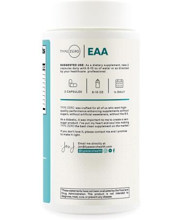 Type Zero Clean EAA Capsules (1 200mg per Serving) Essential Amino Acids Supplement with 9 EAAs 180 Capsules 90 Servings - Buy Online on GoSupps.com