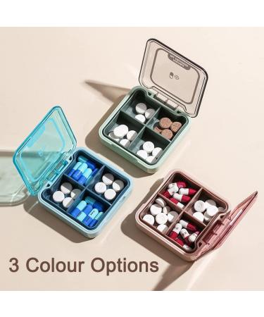 Small Pill Box BPA Free Pill Case with 4 Large Compartmensts to Hold Vitamins Moistureproof Portable Pill Box Organiser for Travel (Deep Red) - Buy Online on GoSupps.com