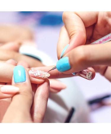 ANGENIL 5 Pcs Acrylic Nail Art Brushes & Dotting Pen Set for DIY Manicure | Nail Art Tools for Drawing, Painting, and Point Drill Designs - Buy Online on GoSupps.com