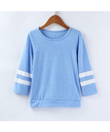 WHVFSSG Teen Girls Soft Striped Long Sleeve Tunic Top | Casual Crewneck Pullover Sweatshirt | 1-blue, Size 12-13 Years - Buy Online on GoSupps.com