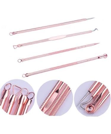 4 Pcs / Set Blackhead Removal Tool Pimple Cleaning Tool Kit Stainless Steel Acne Pimle Extractor Acne Remover Tool with Box (ROS & Eacute Gold) Durable Design - Buy Online on GoSupps.com