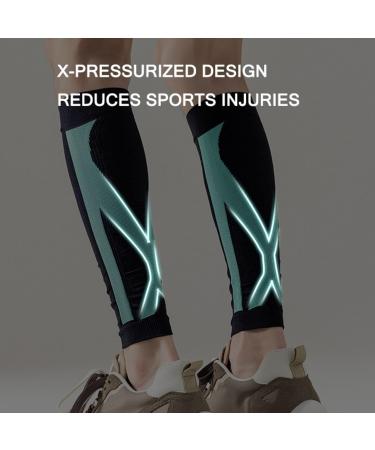 Calf Compression Sleeves for Men & Women - Pain Relief Support Leg Sleeves - Footless Socks for Running & Fitness - Medium Green - Buy Online on GoSupps.com
