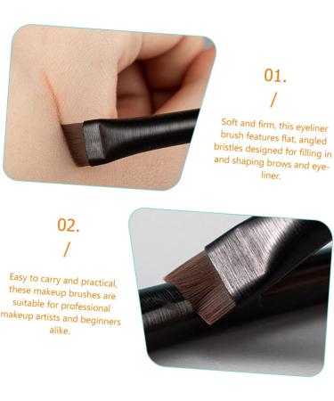 Baluue 12 Sets Eyeliner Brush Makeup Brush Ear Multi-function Eyebrow Brush Wood Black - Buy Online on GoSupps.com