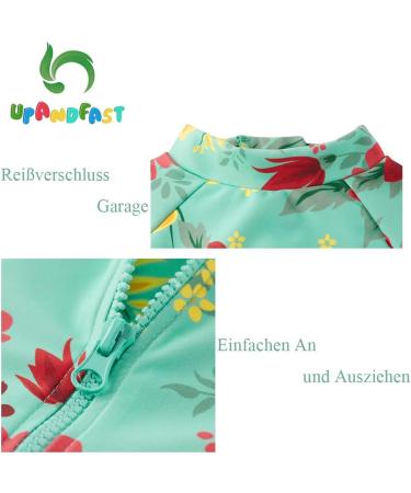 Upandfast Baby Zipper Swimwear with Snap Bottom UPF 50+ Sun Protection - Light Green (9-12 Months) - Buy Online on GoSupps.com
