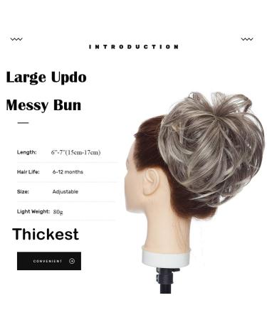 Shop Sego Large Hair Part Extensions | Messy Bun & Updo Voluminous Hair Ties (80g) - Dark Brown & Blonde - Buy Online on GoSupps.com