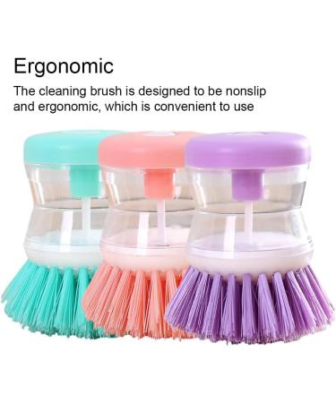 rongweiwang PP Cookware Brush Nonslip Detachable Soft Hair Washable Cleaning Brushes Tool Accessories with Wash-up Dispenser Pink - Buy Online on GoSupps.com