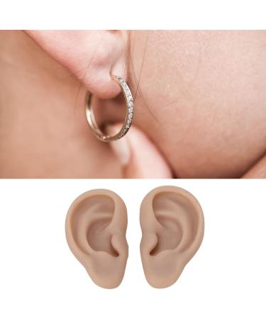 Silicone Flexible Ear Model - Dark Skin Color | Soft & Realistic Human Ear Replica - Buy Online on GoSupps.com