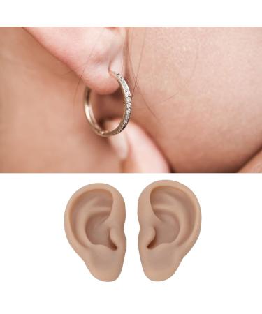 Realistic Fake Ear Model for Ear Piercing - Reusable Soft Silicone Simulation (Dark Skin Color) - Buy Online on GoSupps.com
