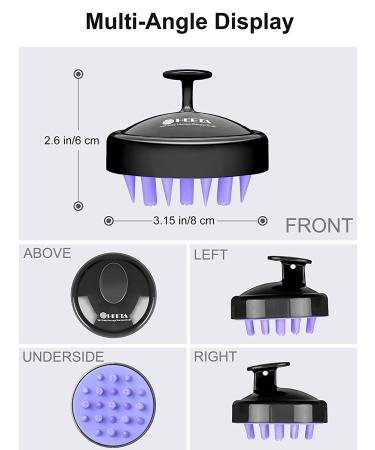 Heeta Hair Scalp Massager Brush - Soft Silicone Exfoliator for All Hair Types - Wet & Dry Shampoo Tool for Men, Women & Kids (Black) - Buy Online on GoSupps.com