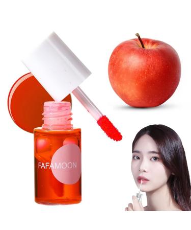 Fafamoon Long Lasting Lip Gloss Fafamoon Peptide Lip Tint Lip Tint Stain Set Milk Jelly Blush Fruity Glass Tint Lip Stain Non-Sticky Lightweight Matte Finish Lip Makeup Waterproof(01#Apple)