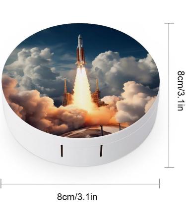 NASA Rocketship Contact Lens Case with Mirror - Portable & Cute Travel Kit for Eye Contact Lenses - Buy Online on GoSupps.com