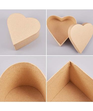 WANDIC Mini Heart-Shaped Kraft Paper Mache Boxes - Set of 3 | Ideal for Accessories, Cosmetics, Jewelry, and Gifts - Buy Online on GoSupps.com