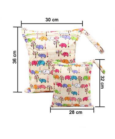 Bynsaer Wetbag Fabric Diapers - 2 Pack Reusable Cloth Diaper Bags for Baby Wet & Dry Organizer (Color 01) - Buy Online on GoSupps.com