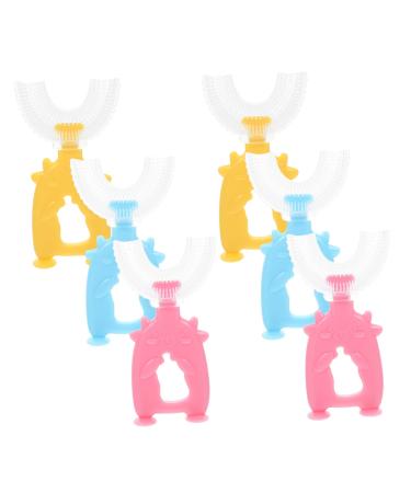 Gleavi 6st U-shaped toothbrush for children hand cleaning brush children's toothbrush for the whole mouth finger toothbrush soft children