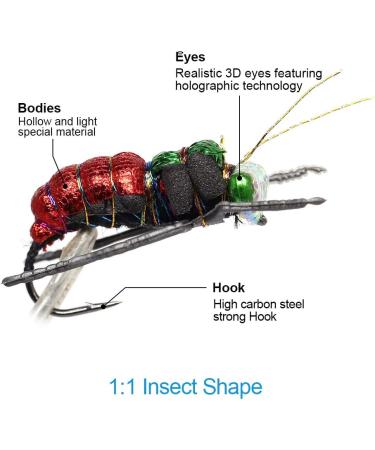 YZD Trout Fly Fishing Flies Collection - Dry Wet Nymph Assortment with Fly Box - 12/16/18/22/36 Kits - Buy Online on GoSupps.com