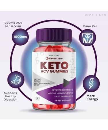 Ketonaire Keto ACV Gummies for Advanced Weight Loss - 60 Gummies - Buy Online on GoSupps.com