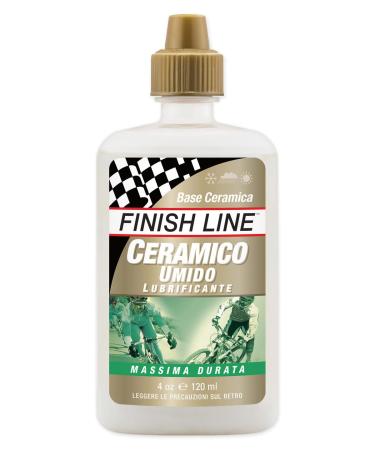Finish Line Ceramic WET Bicycle Chain Lube, 4-Ounce Drip Squeeze Bottle
