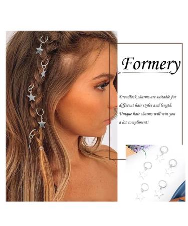 Silver Star Braid Hair Clips - 5PCS Dreadlock Charms for Women and Girls - Buy Online on GoSupps.com