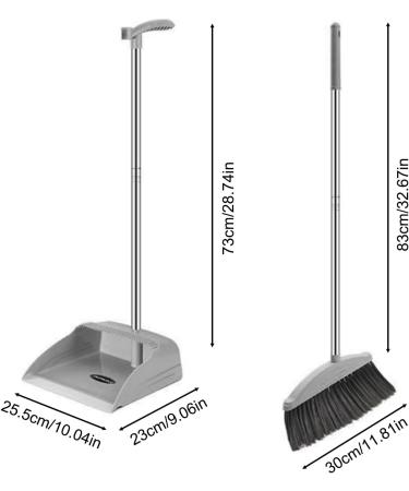 Broom and Dustpan Set for Home - Dust Pans with Long Handle | Outdoor Indoor for Home Kitchen Must Haves for Home Grey - Buy Online on GoSupps.com