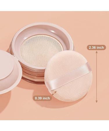 10-Piece Pure Cotton Powder Puff Set for Face Makeup Velour Puffs with Ribbon Applicator for Loose Powder & Foundation - Buy Online on GoSupps.com