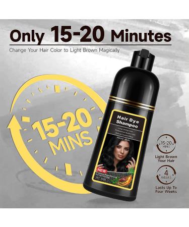 Natural Black Hair Coloring Shampoo 3-IN-1 Hair Coloring Shampoo Nourishing and Dyeing Brown Hair for Men and Women in 10-15 Mins(Natural Black) - Buy Online on GoSupps.com