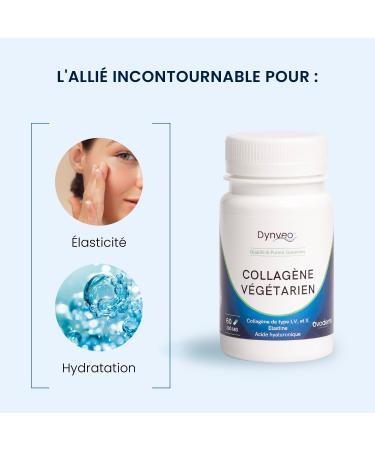  Dynveo Ovoderm Vegetarian Natural Collagen - 60 Capsules 300mg - Anti-Aging & Hydrated Skin - Type I V & X with Hyaluronic Acid Elastin Glucosamine & Chondroitin - 100% Natural Supplement Dynveo - Buy Online on GoSupps.com