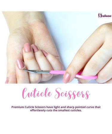 Stelone Premium Cuticle Scissors - Small Curved Stainless Steel Beauty Scissor for Women - Buy Online on GoSupps.com