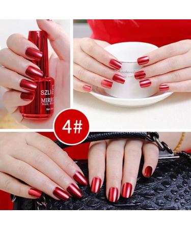 Wishwin Mirror Effect Nail Polish 8 Color UV LED Metallic Shiny Metal Nail Art Gels Nail Art Tool 18ml - Buy Online on GoSupps.com