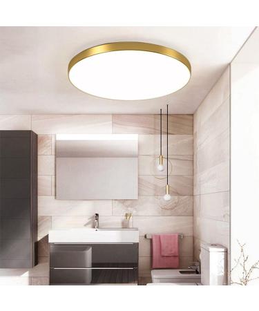 Mengjay 40W Dimmable LED Ceiling Lamp - Ultra Thin Round Panel Light for Living Room Kitchen Kids Room Bathroom & Balcony | 3000K-6000K Gold Finish - Buy Online on GoSupps.com