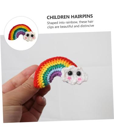 minkissy 3 Pairs Rainbow Barrettes Wool Yarn Hair Accessories Wool Felt Rainbow Charm Felt Rainbow Applique Hair Bow Hair Accessories for Kids Girl Hair Decor Props Alloy Cartoon Child - Buy Online on GoSupps.com