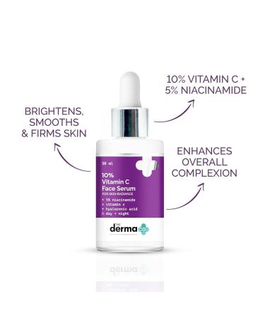 Buy The Derma Co 10% Vitamin C Face Serum - Radiant Skin with Niacinamide & Hyaluronic Acid | 30ml - International Shipping Available - Buy Online on GoSupps.com