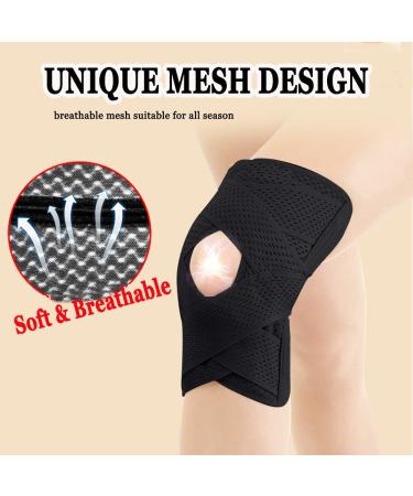 ANAMPION Knee Brace with Side Stabilizers for Men & Women - Adjustable Compression Sleeve for Knee Pain Relief - Ideal for Running, Fitness & Weightlifting - XXL Black - Buy Online on GoSupps.com