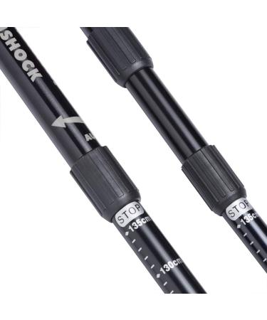 Buy Sportana Adjustable Nordic Walking Sticks - 68-135 cm Anti-Shock Telescopic 5 Attachments - Ideal Hiking & Trekking Sticks - Gray Free International Shipping - Buy Online on GoSupps.com