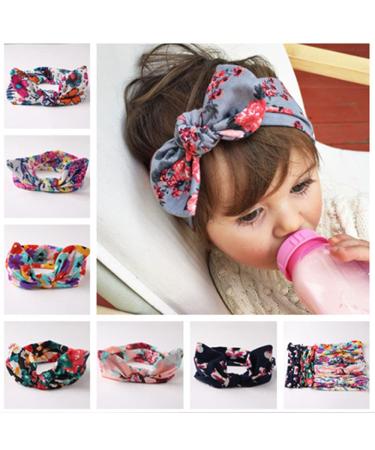 7Pcs Baby Headbands - Soft Cotton Elastic Hair Bands for Newborns | Large Loop & Wide Nylon Straps - Buy Online on GoSupps.com