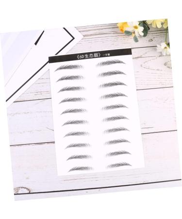 SKISUNO 4 Sheets Pairs Eyebrow Sticker Waterproof Long Lasting Simulation Eyebrow Hair-like Simulation Black - Buy Online on GoSupps.com