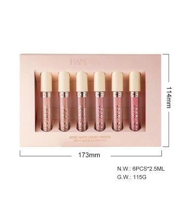 Bonnie Choice 6-Piece Nude Matte Liquid Lipstick Set B: Long-Lasting, Non-Stick, Waterproof Lip Gloss for Women - Buy Online on GoSupps.com