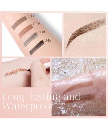 JIGCEN 2PCS 3D Magic Microblading Eyebrow Pencil 2024 New 4 Head Split Waterproof Long lasting Wild Eyebrow Pencil (Dark Brown) - Buy Online on GoSupps.com