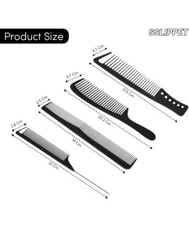 SLIPPET 4-Piece Hair Comb Styling Set for Men and Women - Fine & Wide Tooth, Rat Tail, Cutting, Parting Comb - Anti-Static Combs for Dry/Wet, Fine/Curly Hair - Buy Online on GoSupps.com