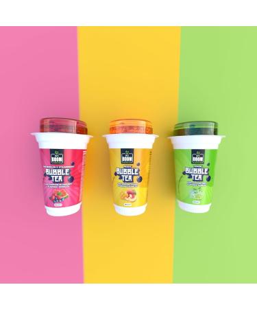 DM'S Boom Bubble Tea Peach Bubble Tea With Popping Mango Flavored Bubbles 250 ml (Pack of12) - Buy Online on GoSupps.com