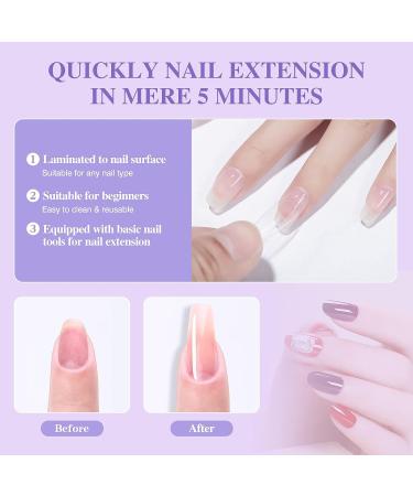 Saviland Clear Dual Nail Forms Set - 100PCS Full Cover Nail Extension Gel Molds + Dual-end Poly Gel Brush | 10 Sizes for Manicure Salon & Home DIY - Buy Online on GoSupps.com