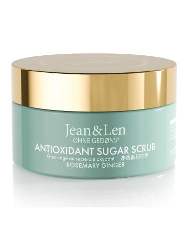 Jean & len antioxidant Sugar Scrub Rosemary & Ginger for a fragrant cleaning experience with rich oils high -quality crucible sugar peel without parabens & silicones 200 ml
