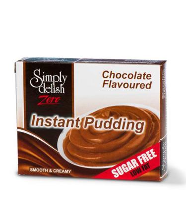Simply Delish, Sugar Free Instant Pudding - Gluten Free, Vegan Sweet, Chocolate Flavor - Pack of 6, Low Fat Pudding